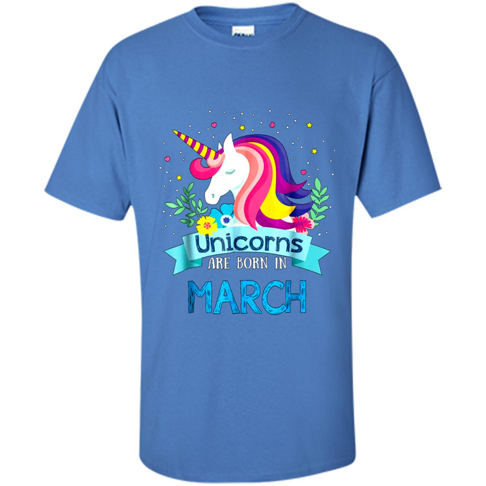 Unicorns are born in March Birthday Rainbow Gift Ladies Custom