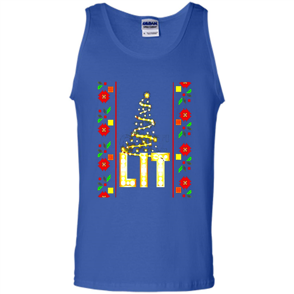 Funny Lets Get Lit Christmas Tree - Tank Top
