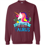 Unicorns are born in Taurus Birthday Rainbow Gift Ladies Custom