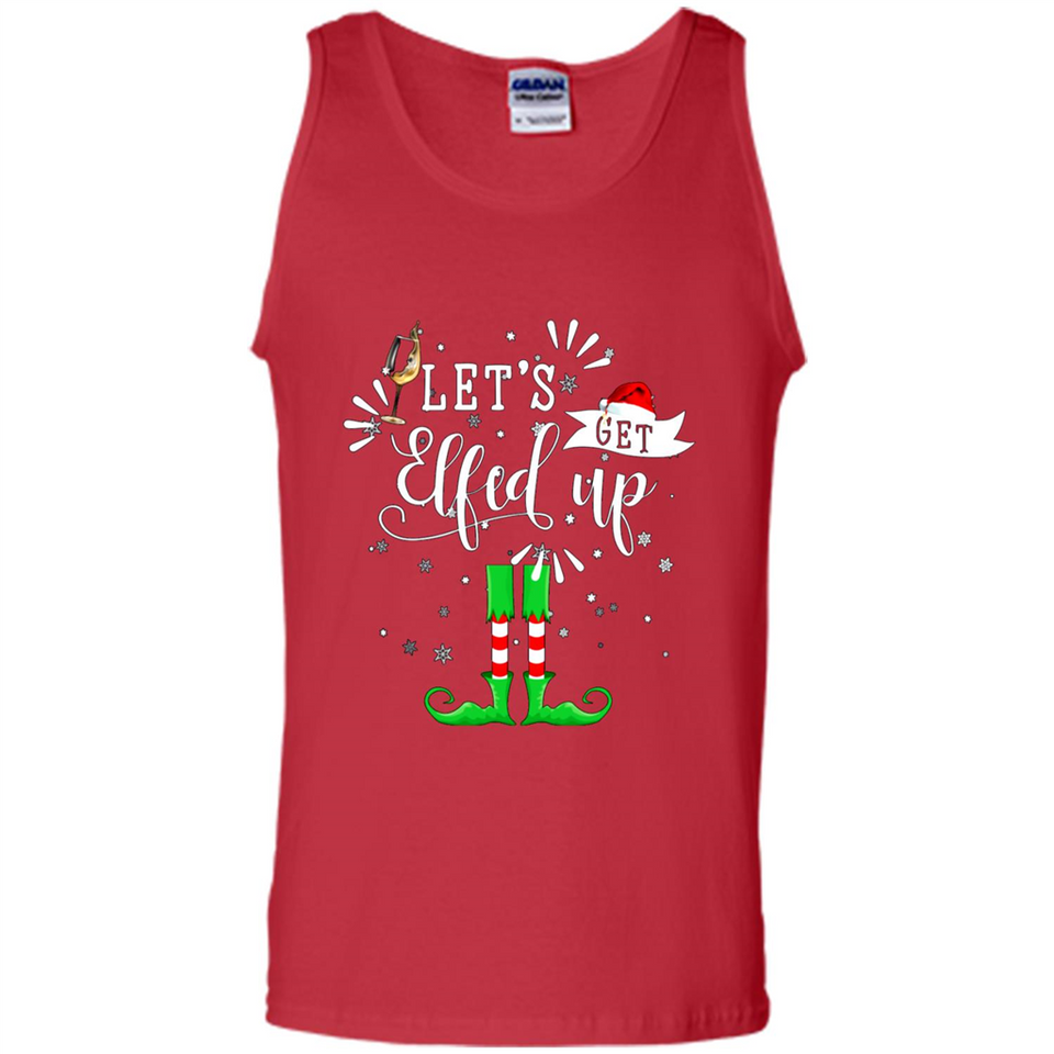 Let's Get Elfed Up Funny Drinking Wine Christmas Elf PINGPONG