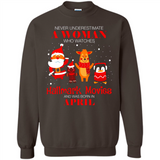 Never Underestimate An April Woman Watches Hallmark Movies Sweatshirt - Sweatshirt