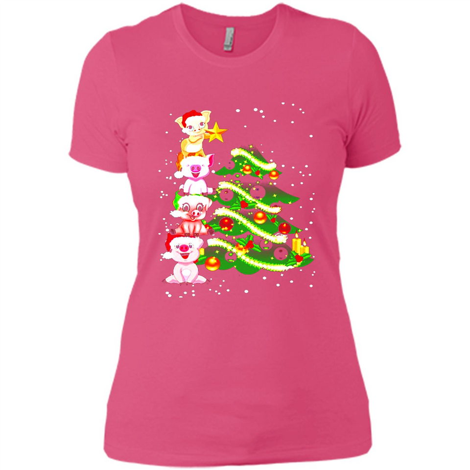 Pigs Christmas T Shirt PINGPONG - Ladies' Boyfriend T-Shirt