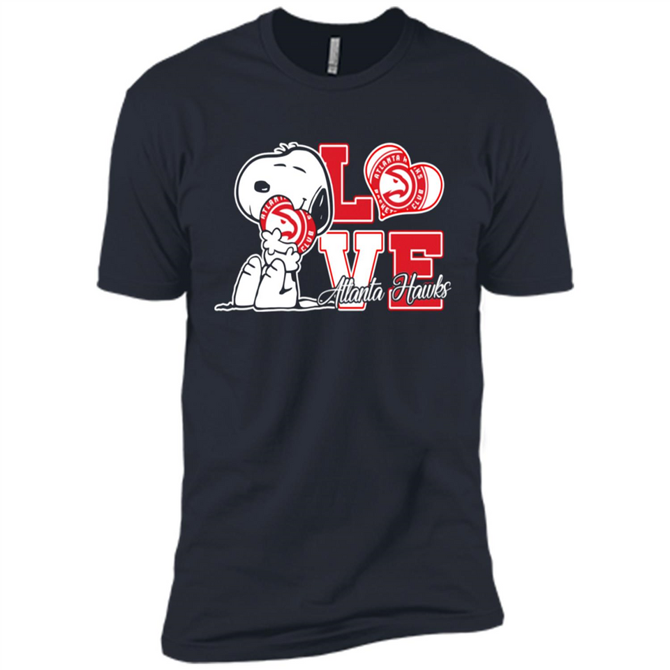 Snoopy loves NBA Atlanta Hawks - Premium Short Sleeve T-Shirt