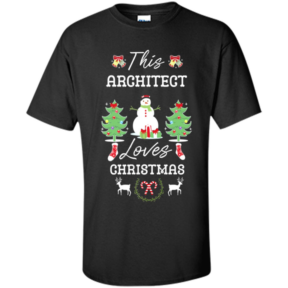 This Architect Loves Christmas Tree Shirt with Snowman