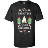 This Architect Loves Christmas Tree Shirt with Snowman