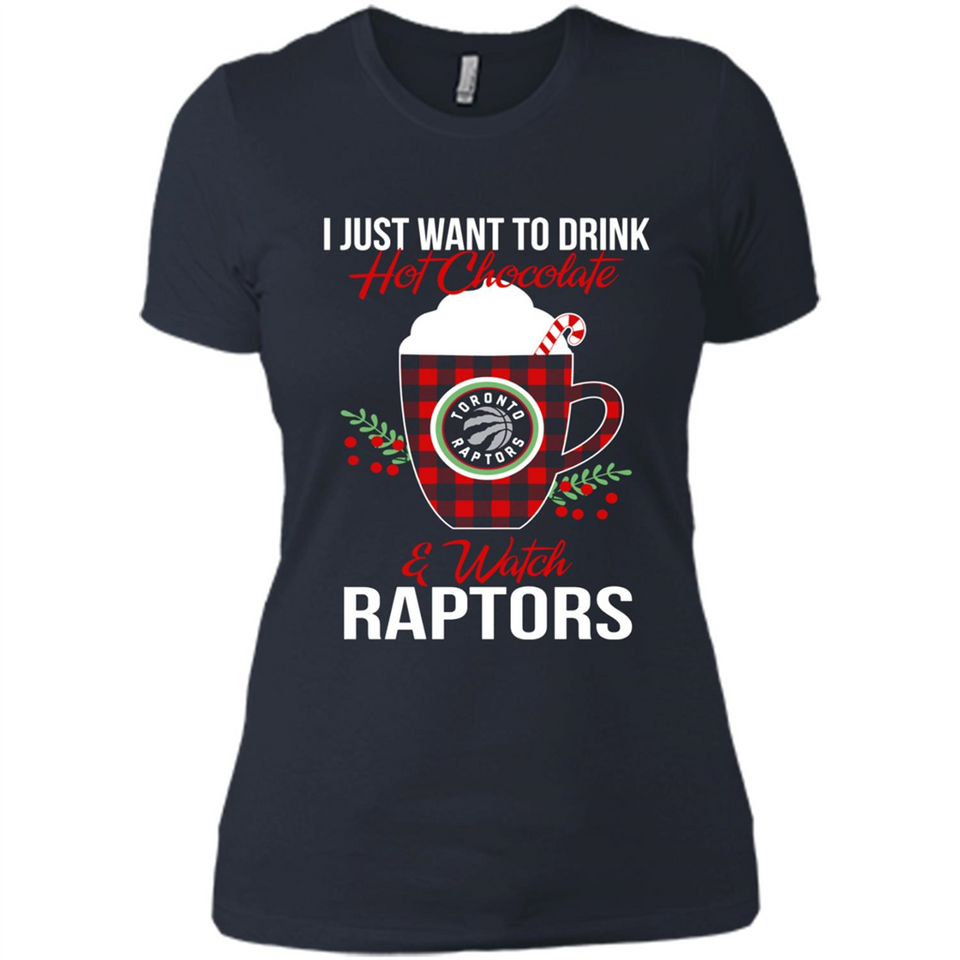 I Just Want To Drink Hot Chocolate & Watch Toronto Raptors Ugly Christmas Sweater PINGPONG