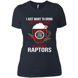 I Just Want To Drink Hot Chocolate & Watch Toronto Raptors Ugly Christmas Sweater PINGPONG