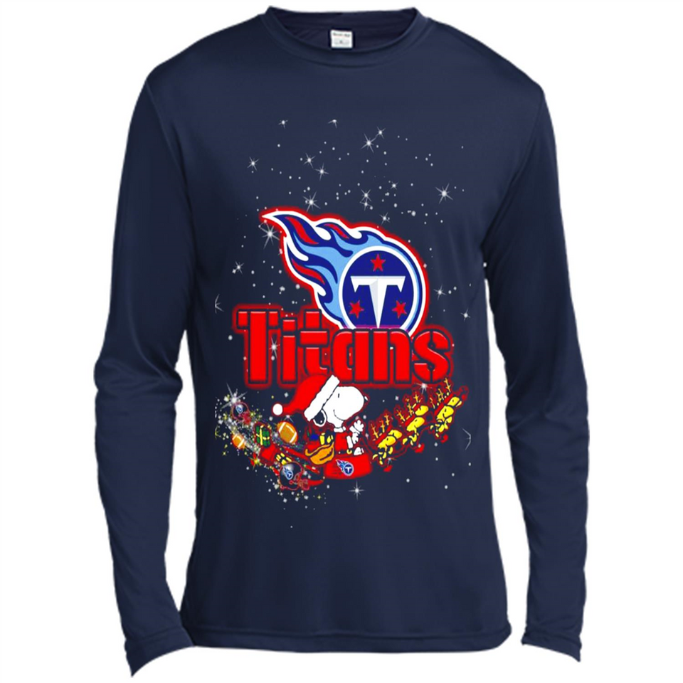 Snoopy Christmas Tennessee Titans - Canvas Long Sleeve T-Shirt