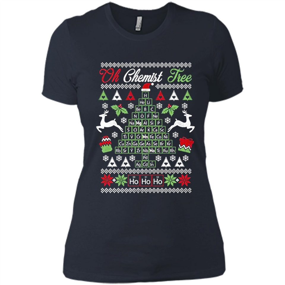 Chemist Tree Shirt Oh Chemistry Tree Ugly Christmas - Ladies' Boyfriend T-Shirt