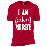 I Am Freaking Merry Funny Festive Winter Holiday - Premium Short Sleeve T-Shirt