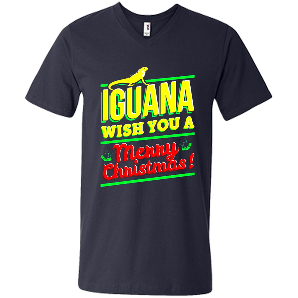 Iguana Wish You A Merry Christmas Animal - Men's V-Neck