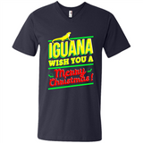 Iguana Wish You A Merry Christmas Animal - Men's V-Neck