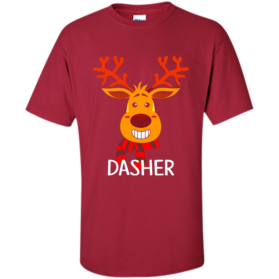 Dasher Reindeer Santa Claus Funny Xmas Holiday T-Shirt - Shirt