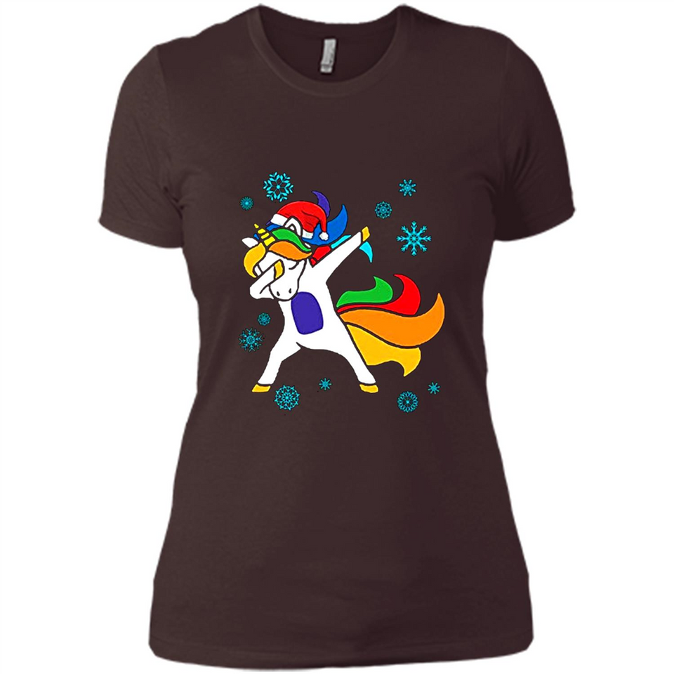 Christmas Dabbing Unicorn - Ladies' Boyfriend T-Shirt