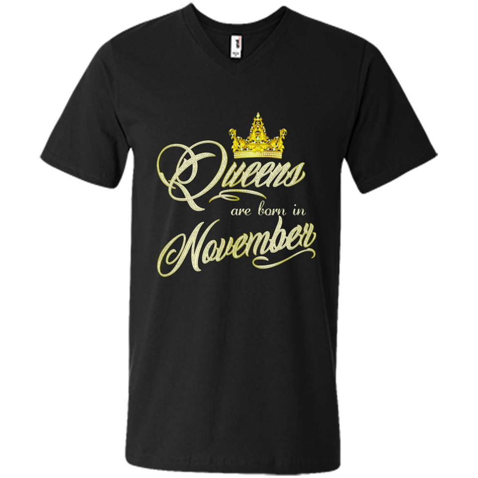 Queens Are Born In November Golden T-Shirt