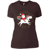 Unicorn And Santa Christmas - Ladies' Boyfriend T-Shirt