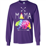Mama Bear Shirt Tie Dye Family Vacation & Camping Tee - Long Sleeve T-Shirt