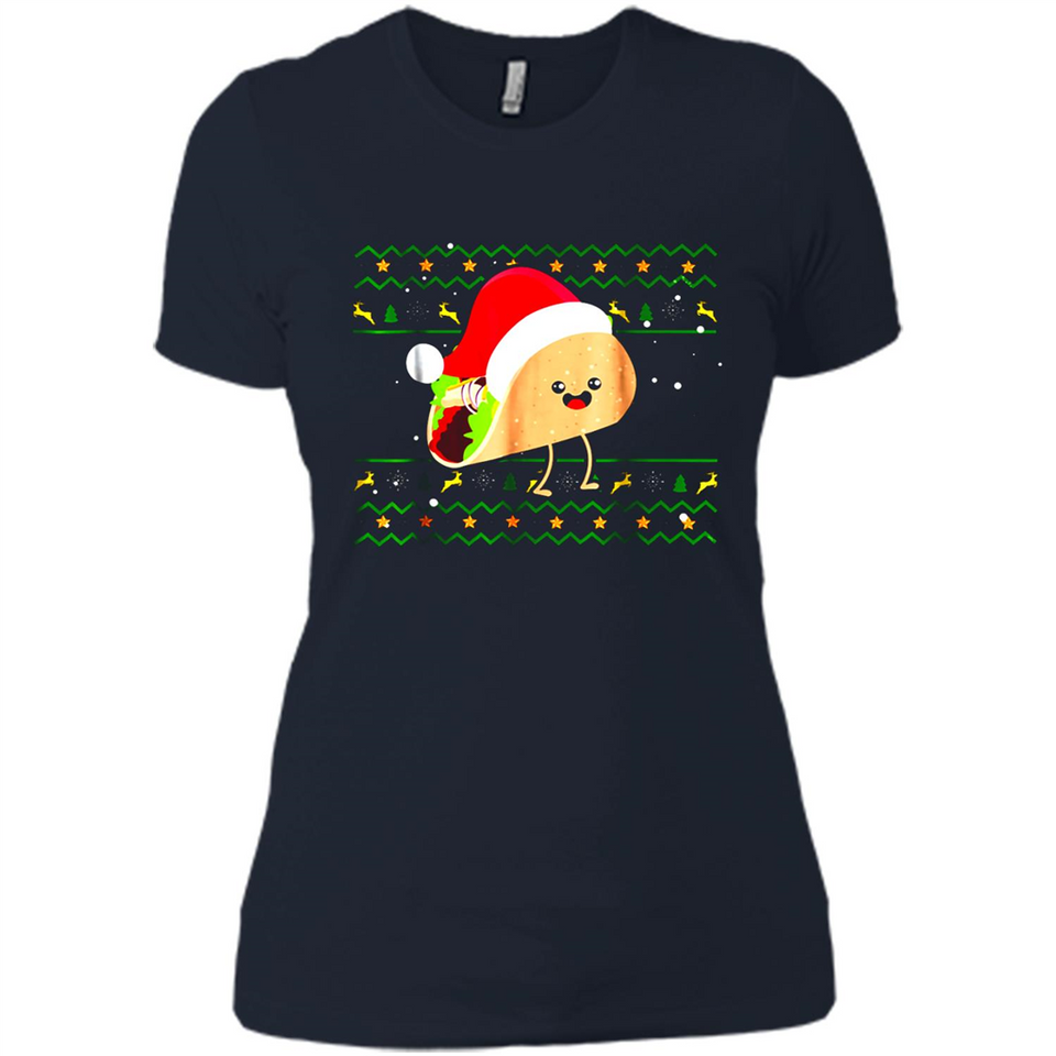 TACO Santa Hat Ugly Christmas shirt Ladies' Boyfriend