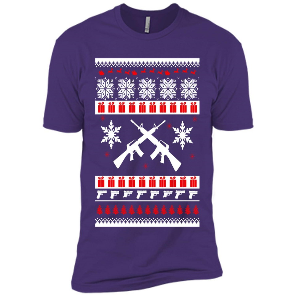 Rifle I Want Rifle Guns For Christmas ugly - Premium Short Sleeve T-Shirt