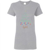 My Favorite Color is Christmas Lights Xmas Sporty T-Shirt - Ladies Short-Sleeve