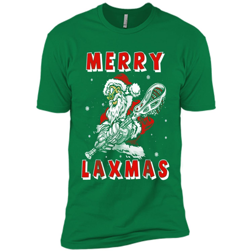 Lacrosse Merry Laxmas Santa - Premium Short Sleeve T-Shirt