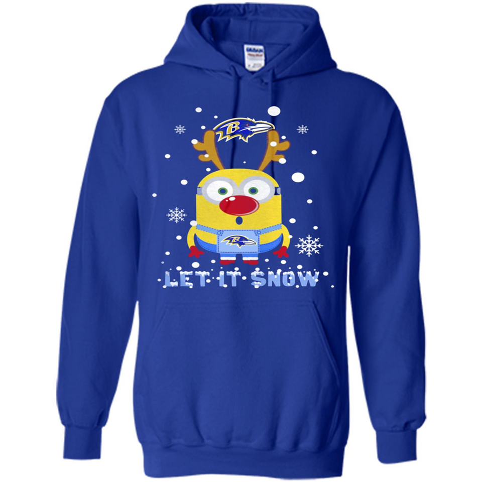 Minion Baltimore Ravens Ugly Christmas Sweater Let it Snow - Hoodie