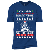 Namastay at home and wait for Santa Christmas - Premium Short Sleeve T-Shirt