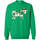Christmas Lights Cow Wearing Santa Hat Funny Xmas Sweatshirt - Sweatshirt
