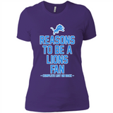 Reasons to be a Detroit Lions Fan Complete List on Back - Ladies' Boyfriend T-Shirt
