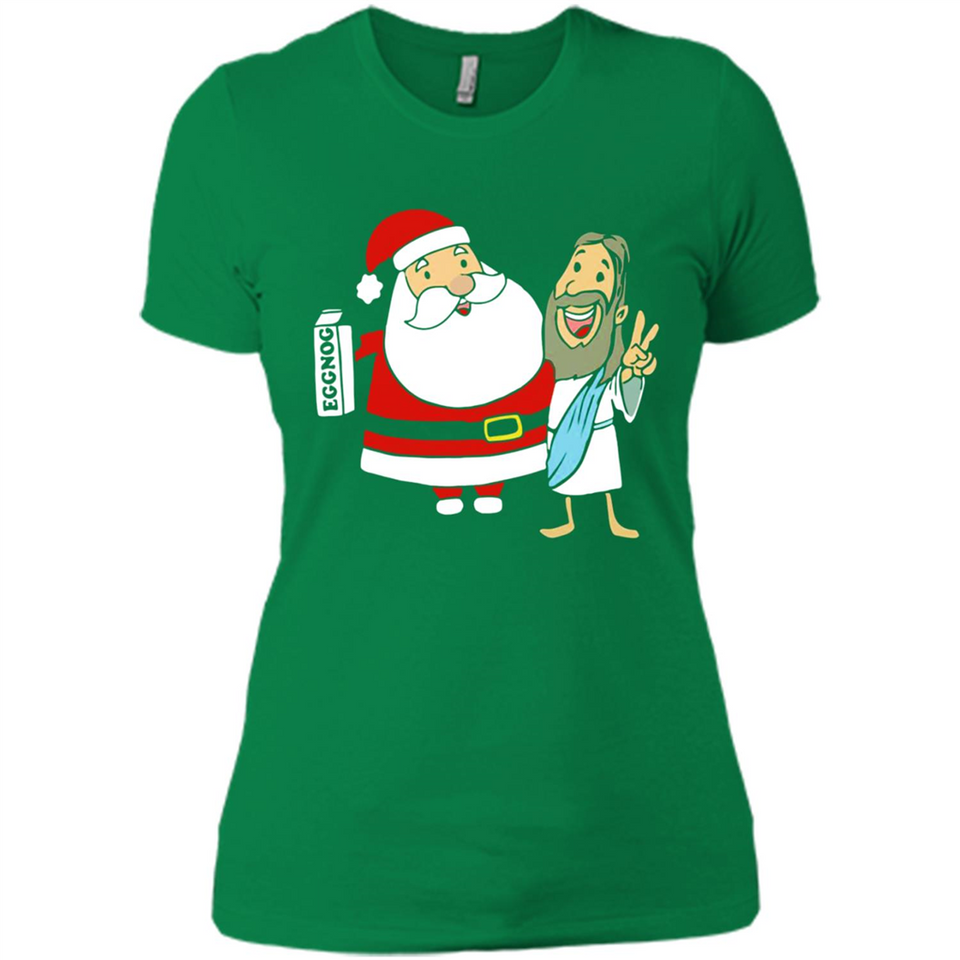 Eggnog Santa And Jesus Christmas