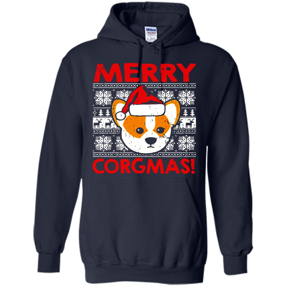 Funny Christmas Santa Corgi Dog Merry Corgmas - Hoodie