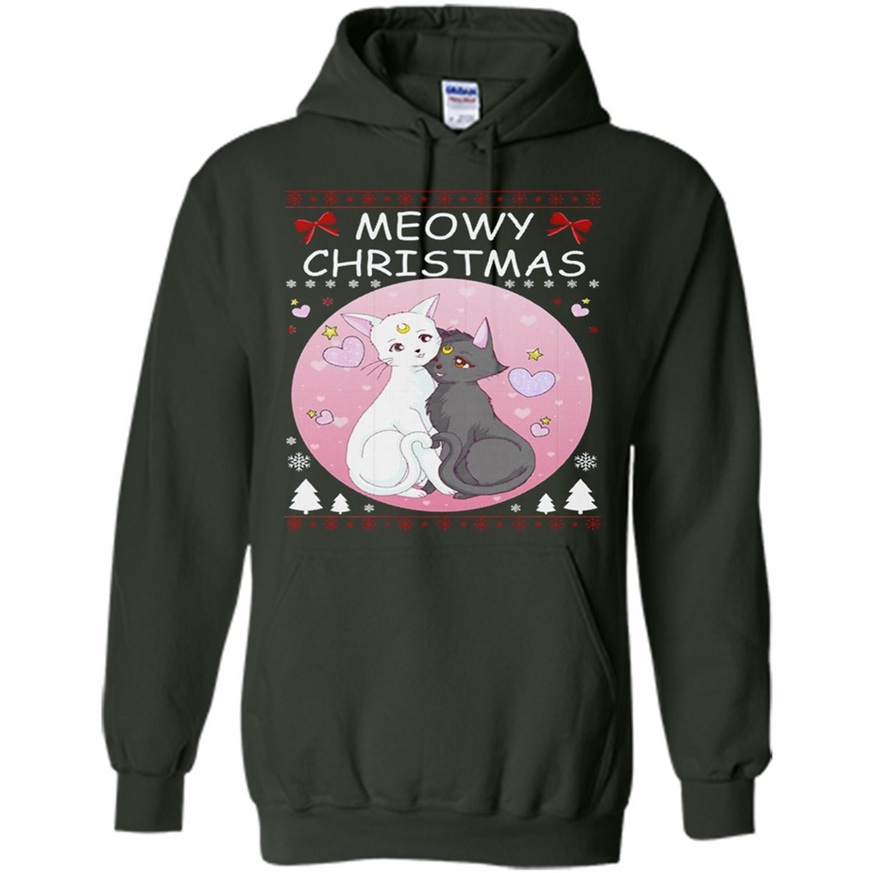 Sailor Moon Yin Yang Cat Love Ugly Christmas Sweater - Hoodie