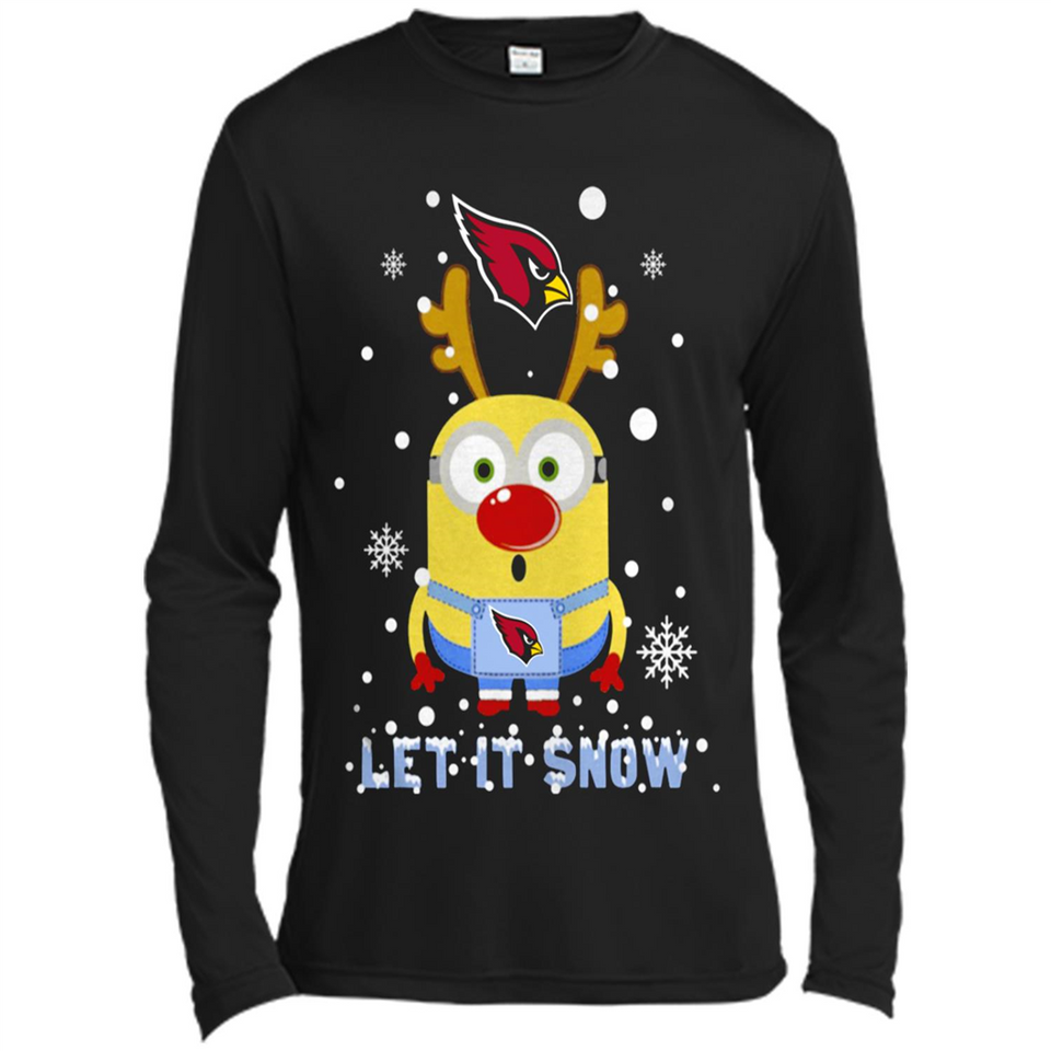 Minion Arizona Cardinals Ugly Christmas Sweater Let it Snow - Canvas Long Sleeve T-Shirt