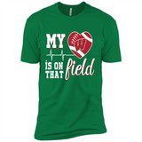 Wisconsin Badgers Football My Heart is on that Field - Premium Short Sleeve T-Shirt