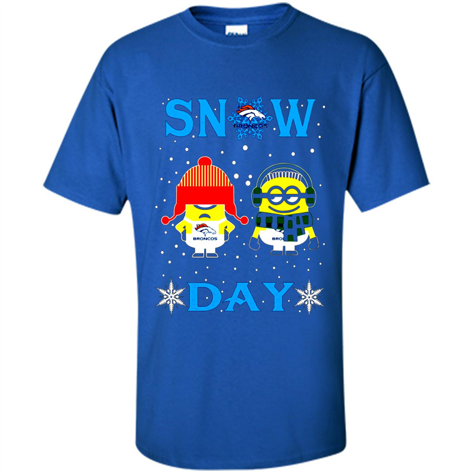 Snow Day Shirt For Denver Broncos Vs Minion Fans pingpong