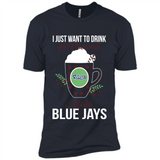 I Just Want To Drink Hot Chocolate & Watch Toronto Blue Jays Ugly Christmas Sweater PINGPONG