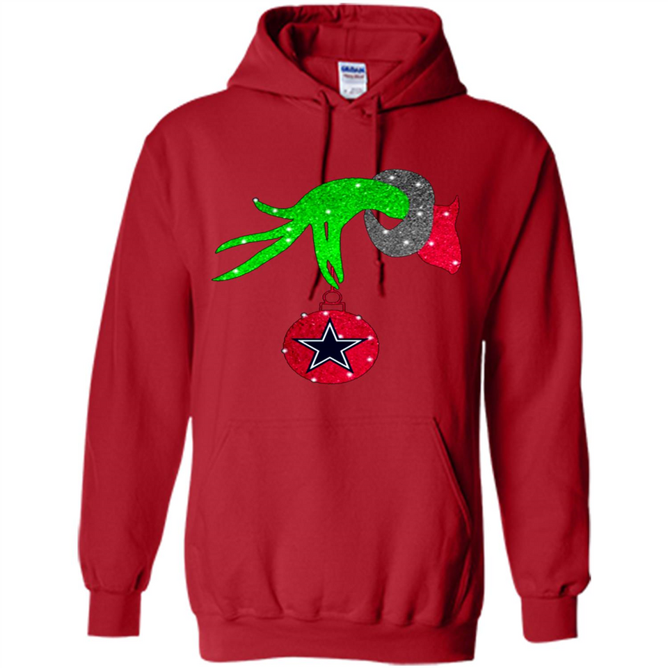 GRINCH HAND HOLDING DALLAS COWBOYS GLITTER CHRISTMAS PINGPONG