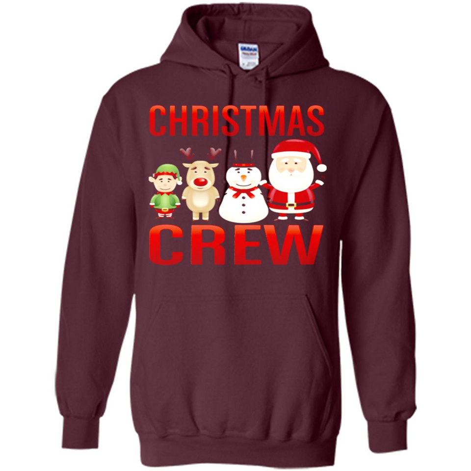 CHRISTMAS CREW Shirt X-mas Santa Snowman Reindeer Elf - Hoodie
