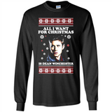 All I want for Christmas is Dean Winchester sweater - Long Sleeve T-Shirt