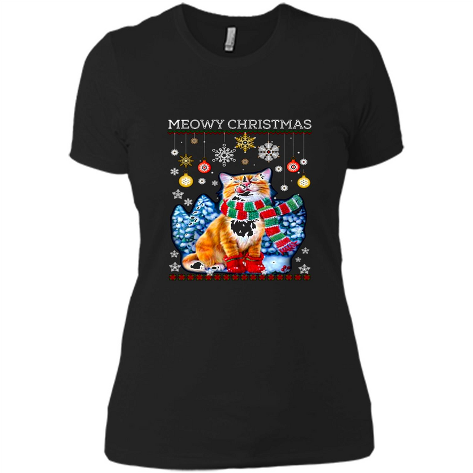 Meowy Christmas Ugly Funny Cats Lover PINGPONG