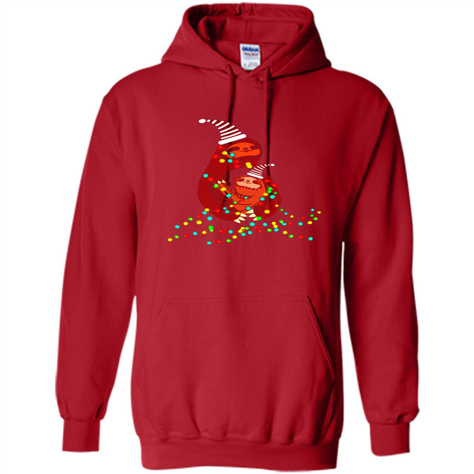 Christmas Lights Sloth Long Sleeve Santa Sloth - Hoodie