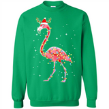 Christmas Lights Flamingo Wearing Santa Hat Funny Xmas - Sweatshirt