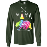 Mama Bear Shirt Tie Dye Family Vacation & Camping Tee - Long Sleeve T-Shirt