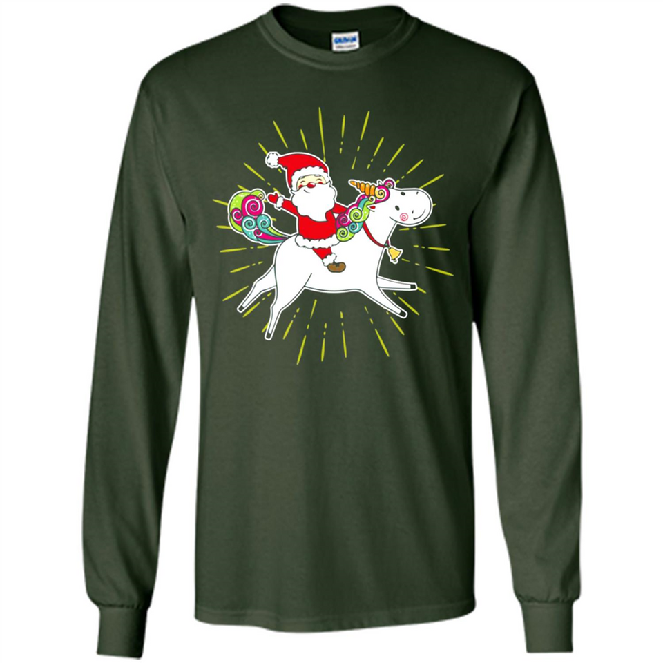 Unicorn And Santa Christmas - Long Sleeve T-Shirt