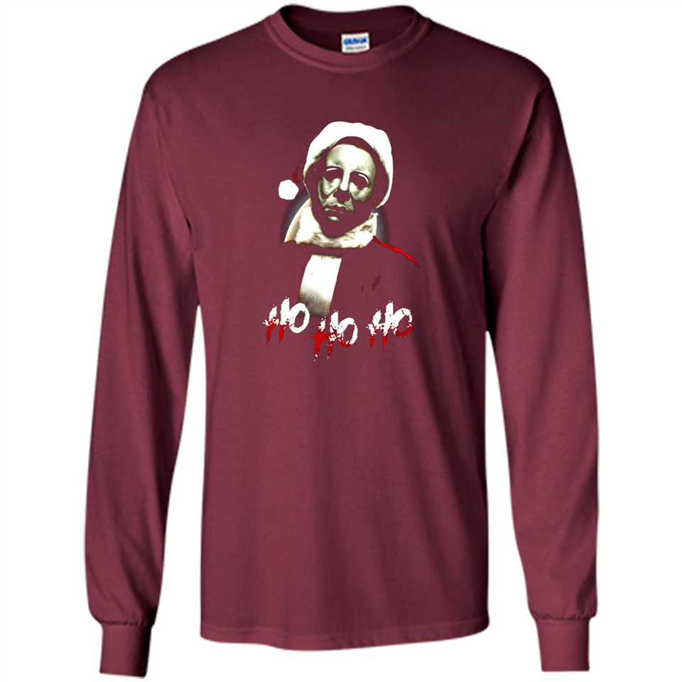 Santa Michael Myers Ho Ho Ho Merry Christmas Sweatshirt - Long Sleeve T-Shirt