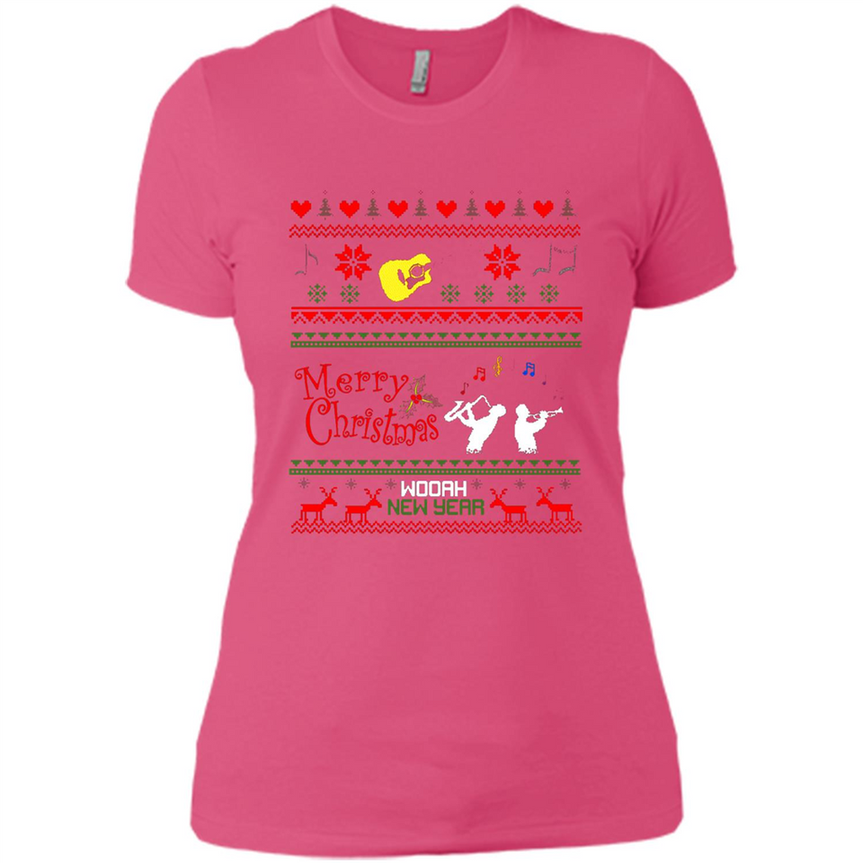 Music Ugly Christmas SweatShirt - Ladies' Boyfriend T-Shirt