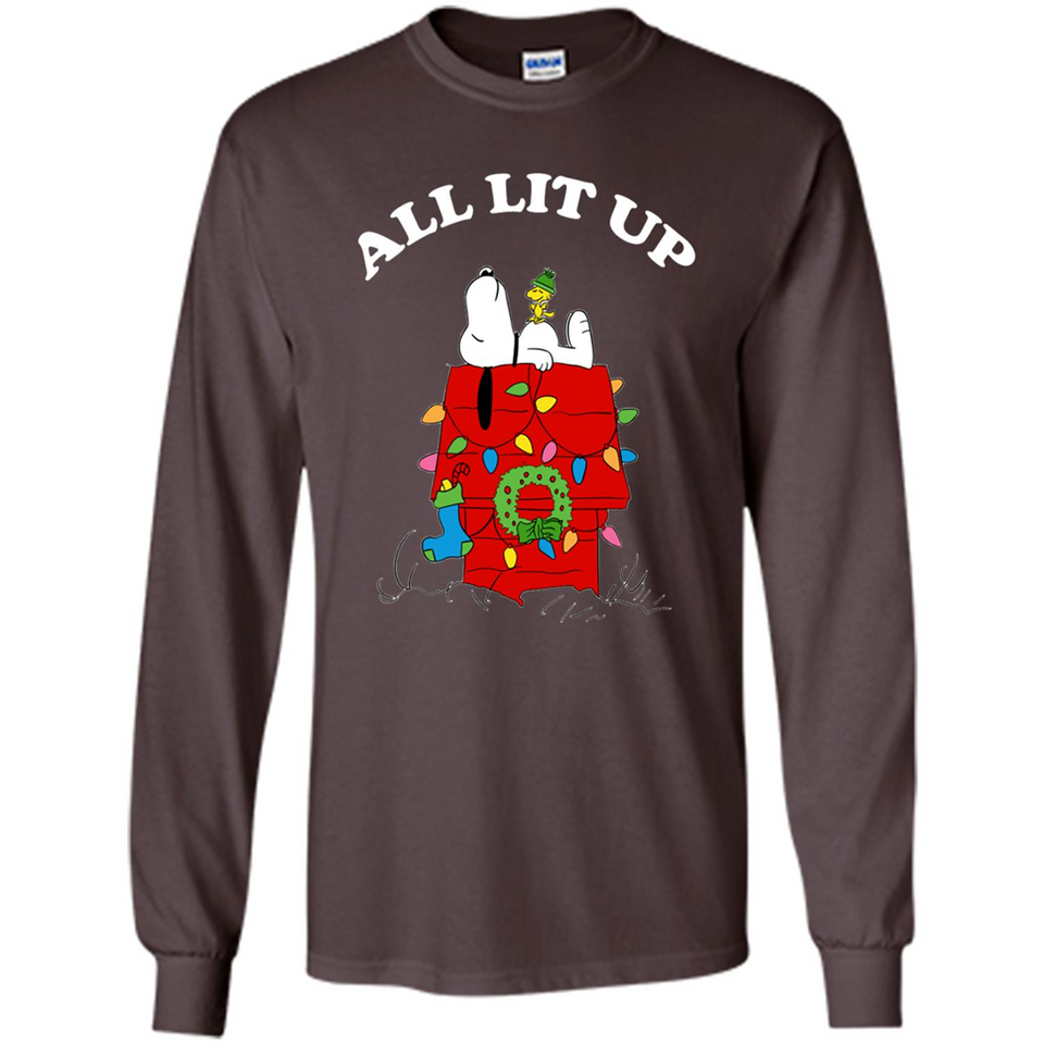 Peanuts By Schulz Snoopy Young Men_s Christmas SweatShirt - Long Sleeve T-Shirt