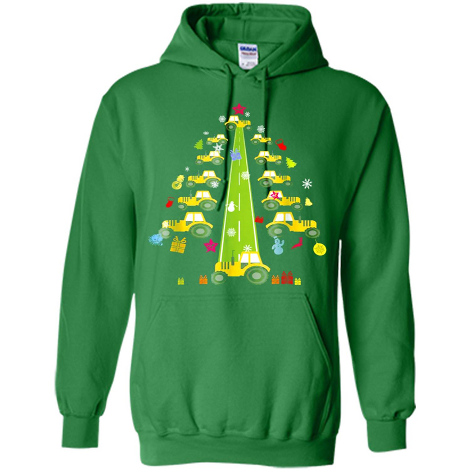 Tractor Car Christmas Tree T-shirt For Drivers