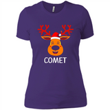 Comet Santa Claus Funny Xmas Holiday T-Shirt - Ladies' Boyfriend T-Shirt