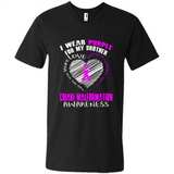 I Wear Purple For My Brother Chiari Malformation - Men's V-Neck
